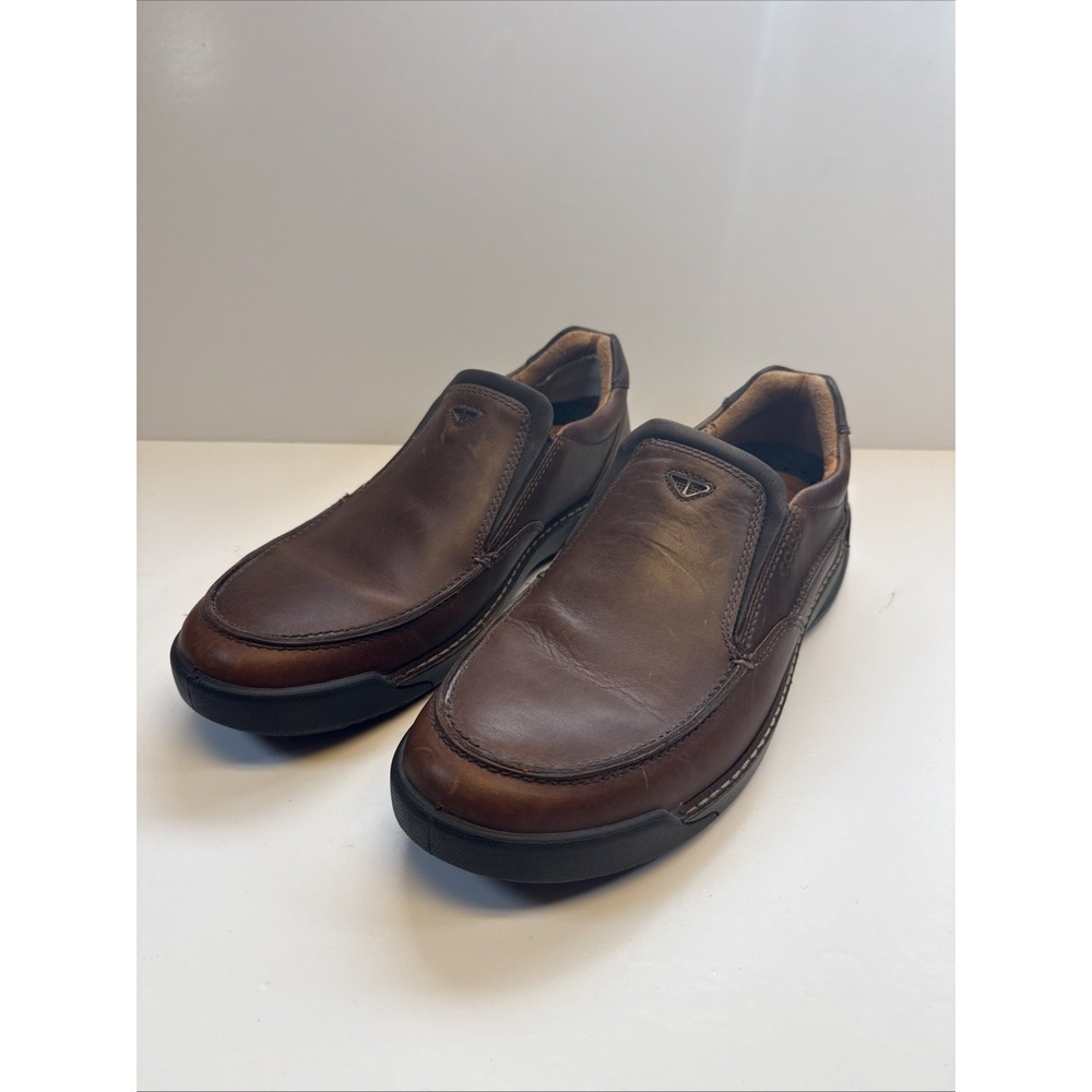 ECCO Men's Leather Slip On Loafers Brown EU 45 Comfort Walking Shoes